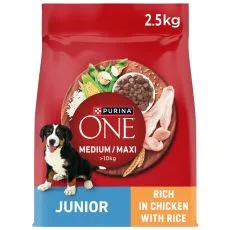 Purina ONE Medium/Maxi Junior granule pre &scaron;teniatka kura 2,5 kg
