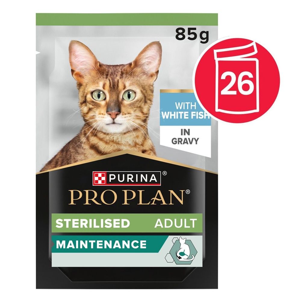 PRO PLAN Sterilised Maintenance kapsička pre mačky biela ryba v šťave 26 x 85 g