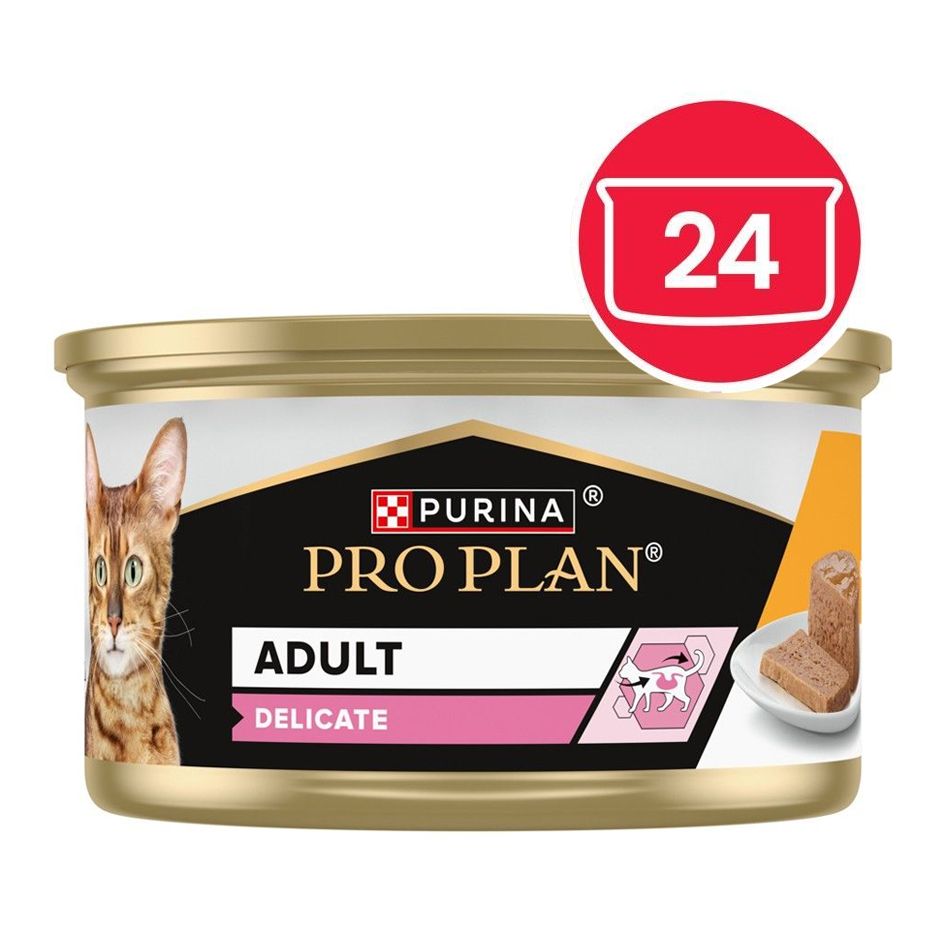 PRO PLAN Delicate Digestion paštéta pre mačky kura 24 x 85 g