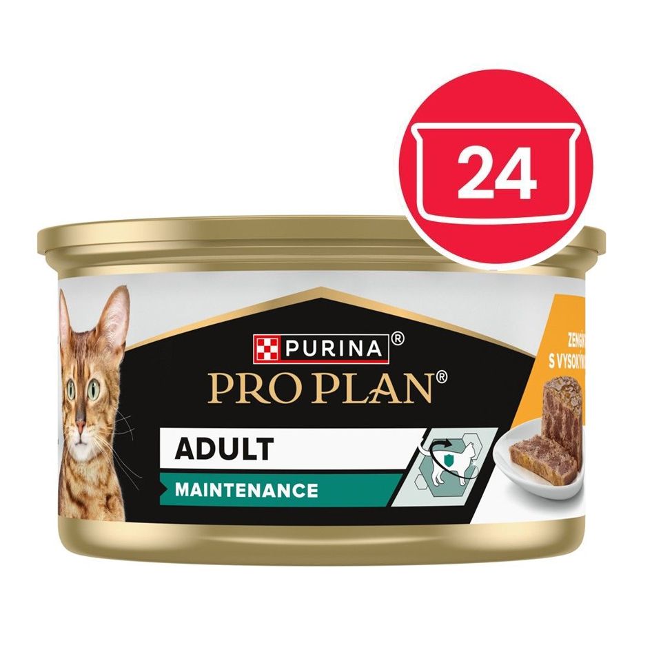 PRO PLAN Adult Maintenance paštéta pre mačky kura 24 x 85 g