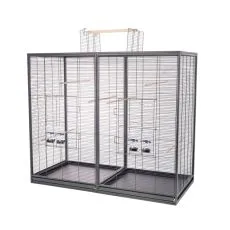 Klietka pre vt&aacute;ky Verra 125,5 x 61 x 109/127 cm ČIERNA