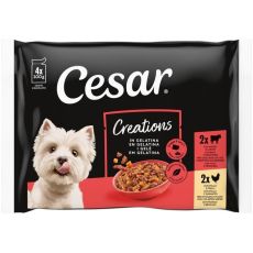 Cesar Creations kapsičky hov&auml;dzie a kuracie v žel&eacute; 4 x 100 g