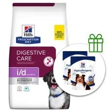 Hill's Prescription Diet i/d Sensitive Starostlivosť o zaž&iacute;vanie granule pre psov 12 kg + 2x pamlsky ZADARMO