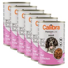 Calibra Dog Premium Adult with Veal & Chicken 6 x 1240 g