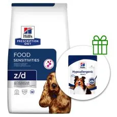 Hill's Prescription Diet z/d Alergia a starostlivosť o kožu granule pre psov 3 kg + pamlsky ZADARMO
