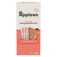 Applaws Salmon Creamy Lickable Treat poch&uacute;ťka pre mačky 8 x 15 g