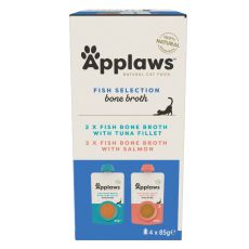 Applaws Fish Selection Bone Broth 4 x 85 g
