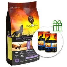 Ambrosia Adult All Breeds Fresh Venison & Lamb 12 kg + 2 konzervy ZADARMO