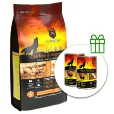 Ambrosia Adult All Breeds Chicken & Veggies 12 kg + 2 konzervy ZADARMO
