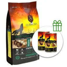 Ambrosia Senior & Sterilized All Breeds Fresh Turkey & Salmon 12 kg + 2 konzervy ZADARMO