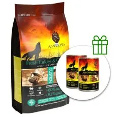 Ambrosia Adult Large Breeds Fresh Turkey & Chicken 12 kg + 2 konzervy ZADARMO