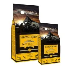 Black Olympus Adult Medium Chicken & Brown Rice 12 kg + 2 kg ZADARMO