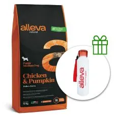 Alleva NATURAL dog chicken & pumpkin puppy medium 12 kg + termofľa&scaron;a ZADARMO