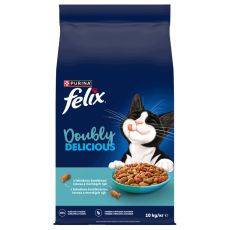 Felix Doubly Delicious granule pre mačky losos, morsk&eacute; ryby 10 kg
