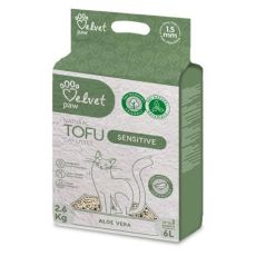 Podstielka pre citliv&eacute; mačky Velvet Paw Tofu s aloe vera 6 l