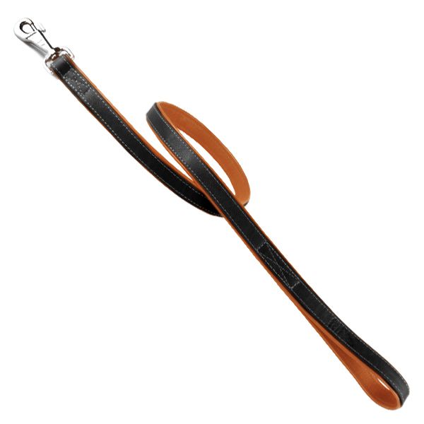 Kožené vodítko Collar Soft - 183cm, 18mm - čierno - hnedé