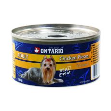 Konzerva ONTARIO Adult pre psa, kuracie kúsky + žalúdky, 200g