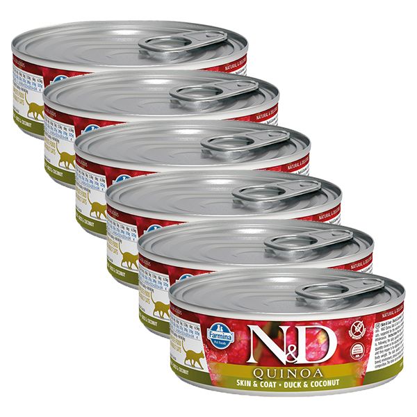 Farmina N&D cat Quinoa Duck & Coconut konzerva 6 x 80 g