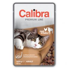 CALIBRA Cat Adult jahňacie a hydinové kúsky v omáčke 100 g