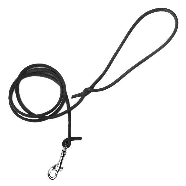 Okrúhle kožené vodítko pre psy, čierne 120 cm / 8 mm