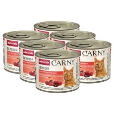 Krmivo CARNY SENIOR hovädzie + morčacie srdcia 6 x 200 g