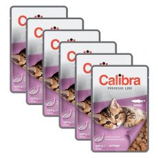 CALIBRA Cat Kitten kúsky s lososom v omáčke 6 x 100 g