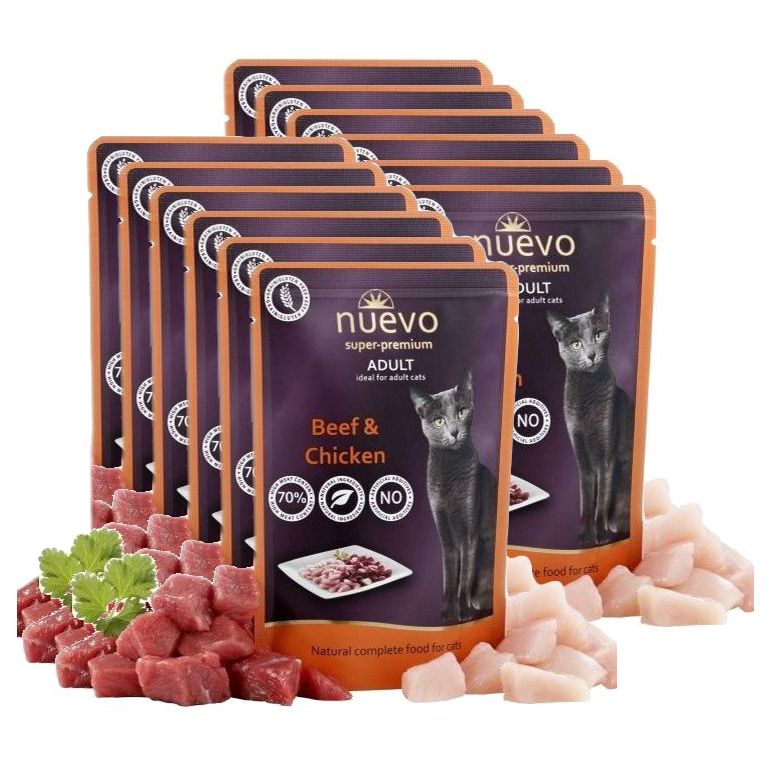 Kapsička NUEVO CAT Adult Beef & Chicken 12 x 85 g