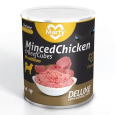 Konzerva MARTY Deluxe Minced Chicken & Beef Cubes 800 g
