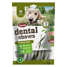 Dentálne tyčinky DENTAL Chews Twisted Stick s mätou a čajom 170 g / 12 ks