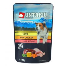 Kapsička ONTARIO DOG Liver with Chicken in broth 100 g