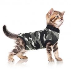 Pooperačné oblečenie pre mačku XXS kamufláž