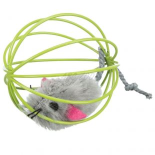 Hračka pre mačku - my&scaron; v dr&ocirc;tenej lopte