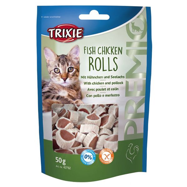 Maškrta pre mačku - kurča, treska, 50g