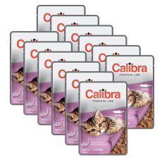 CALIBRA Cat Kitten kúsky s lososom v omáčke 12 x 100 g
