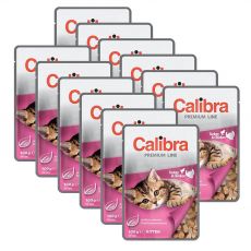 CALIBRA Cat Kitten kuracie a morčacie kúsky v omáčke 12 x 100 g