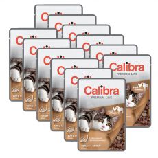 CALIBRA Cat Adult jahňacie a hydinové kúsky v omáčke 12 x 100 g