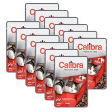 CALIBRA Cat Adult kuracie a hovädzie kúsky v omáčke 12 x 100 g