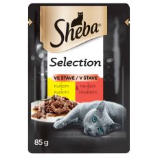 Sheba Selection kura a hovädzie, kapsička 85 g