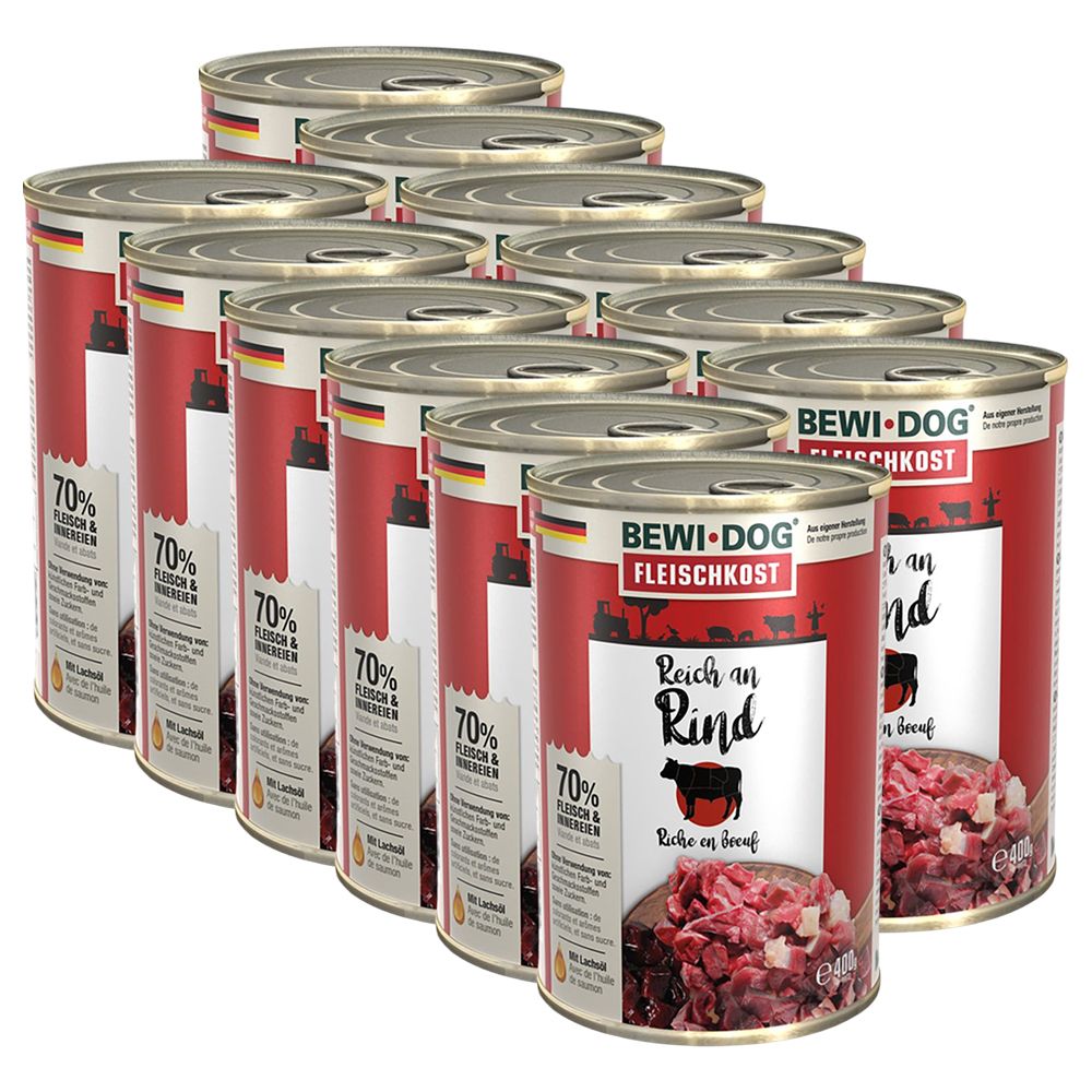 BEWI DOG konzerva – Hovädzie mäso, 12 x 400 g