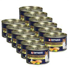 Konzerva ONTARIO Teľacie so sladkým zemiakom a ľanovým olejom – 12 x 200g