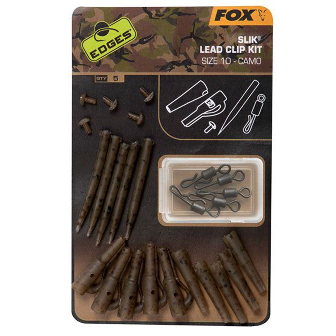 Edges Camo Slik Lead Clip Kit Sz 10