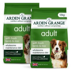 ARDEN GRANGE Adult rich in fresh lamb & rice 2 x 12 kg