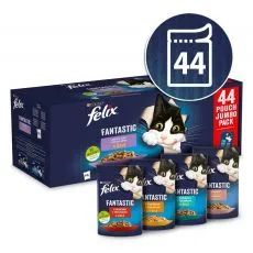 Felix Fantastic kapsičky pre mačky hov&auml;dzie, kura, losos, tuniak v žel&eacute; 44 x 85 g