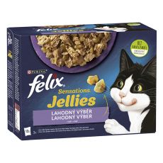 Kapsičky FELIX Sensations výber v ochutenom želé s jahňacím, makrelou, sleďom a morkou 12 x 85 g