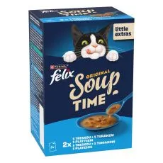 Felix Soup polievky pre mačky treska, tuniak, platesa 6x48 g