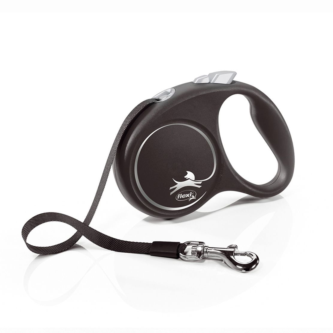 Flexi Black Design vodítko S do 15kg, 5m popruh – čierne
