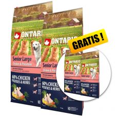 ONTARIO Senior Large chicken & potatoes 2 x 12kg + 2 x 2,25kg GRÁTIS