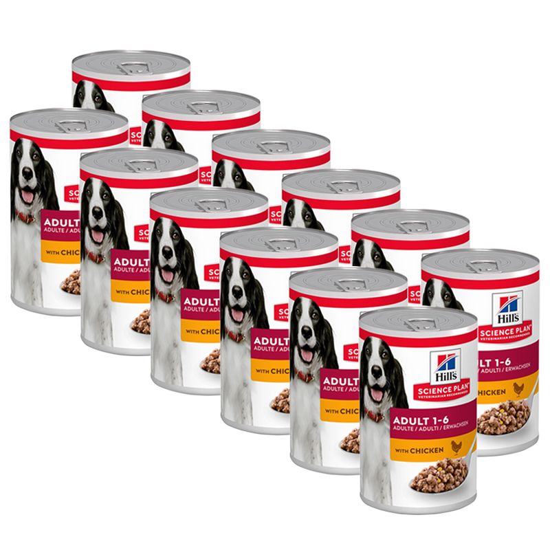 Hill's Science Plan konzerva pro dospělé psy s kuřecím 12 x 370 g