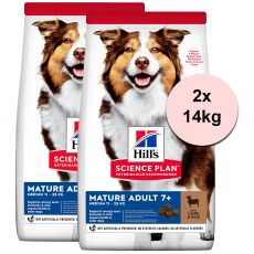 Hill's Science Plan pre staršie psy stredných plemien s jahňacím a ryžou 2 x 14 kg