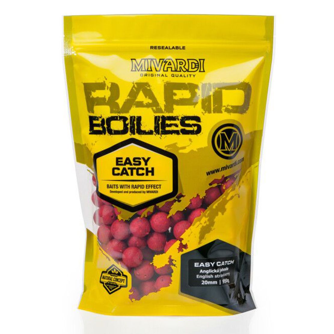 Mivardi Rapid Boilies Easy Catch - English Strawberry 3,3kg/16mm